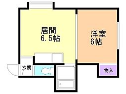 センチュリー21-B 1DKの間取図画像