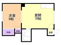ジェーハイツ白石中央1 1LDKの間取図画像