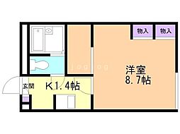 レオパレスLunetta 1Kの間取図画像