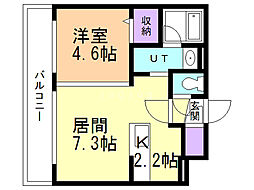 レッジーナ 1LDKの間取図画像