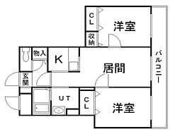 フローレンス白石 2LDKの間取図画像