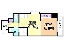 マッシモフエミニール菊水 1LDKの間取図画像