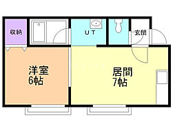 ラベンダータウン 1LDKの間取図画像