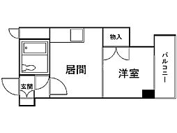藤井ビル菊水1 1DKの間取図画像
