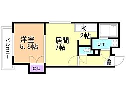 マリアールグランデ豊平 1LDKの間取図画像