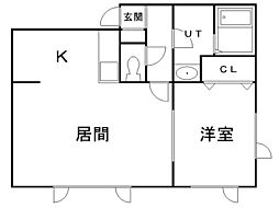 エストール・1 1LDKの間取図画像