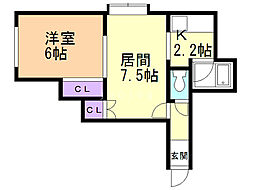 ニューフロンティア5 1LDKの間取図画像