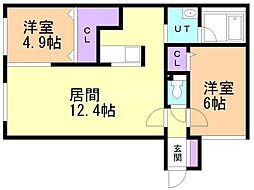 ロサ・グラウクス 2LDKの間取図画像
