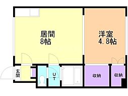 プレジデント白石 1LDKの間取図画像