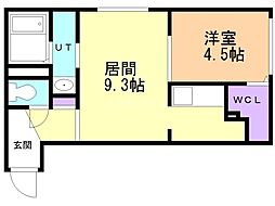シティレジデンス南郷通13丁目 1LDKの間取図画像