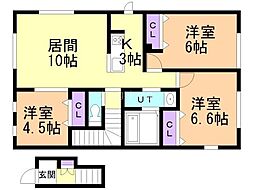 札幌市豊平区豊平一条1丁目アパート 3LDKの間取図画像