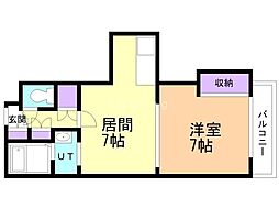 アクティブプラザ南郷 1DKの間取図画像