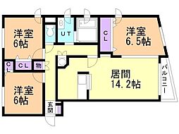 ロイヤルヒルズ 3LDKの間取図画像