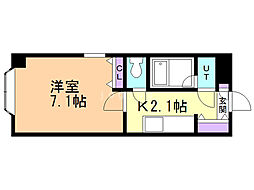ハートランド豊平 1Kの間取図画像