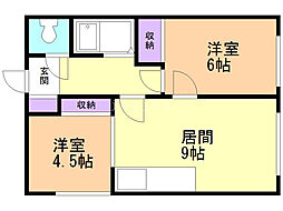 中島ビル 2LDKの間取図画像