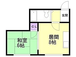 千葉ビル 1DKの間取図画像