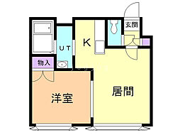 レイモンドハウス 1LDKの間取図画像
