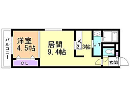 ＭＣティンクII 4階1LDKの間取り