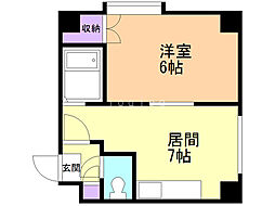 アーバン栄通 5階1DKの間取り