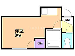 レインボーハイムA ワンルームの間取図画像