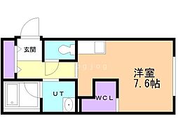 カレラ豊平2nd 1Kの間取図画像