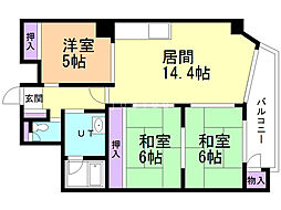 三和ハイツ本郷 2階3LDKの間取り