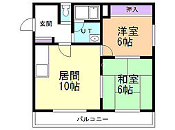 ビコウズ3・4 2LDKの間取図画像