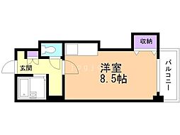 103松井ビル 7階ワンルームの間取り