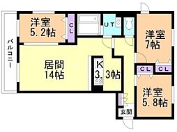 間取図画像 3LDK