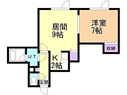 プレシャスハイム 1LDKの間取図画像