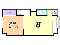 フォース1 1LDKの間取図画像