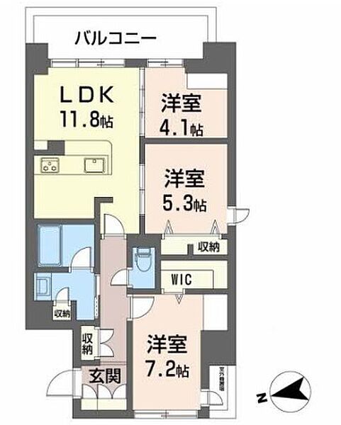 ケイマン 1107｜兵庫県姫路市東延末1丁目(賃貸マンション3LDK・11階・68.60㎡)の写真 その2