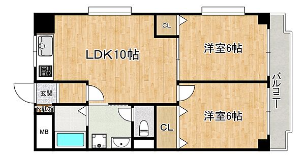 マンション蘭 101｜兵庫県神戸市東灘区深江北町3丁目(賃貸マンション2LDK・1階・48.60㎡)の写真 その2