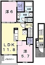 グランチャレット5 201 ｜ 兵庫県姫路市仁豊野（賃貸アパート2LDK・2階・57.93㎡） その2