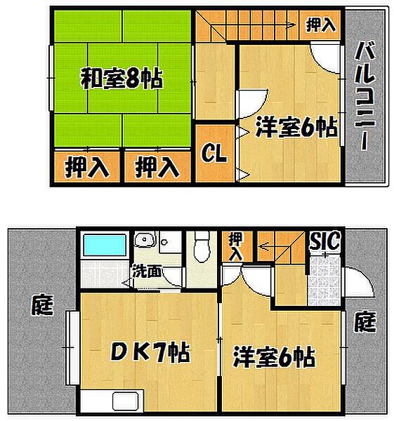 兵庫県明石市松江(賃貸マンション3DK・1階・63.00㎡)の写真 その2