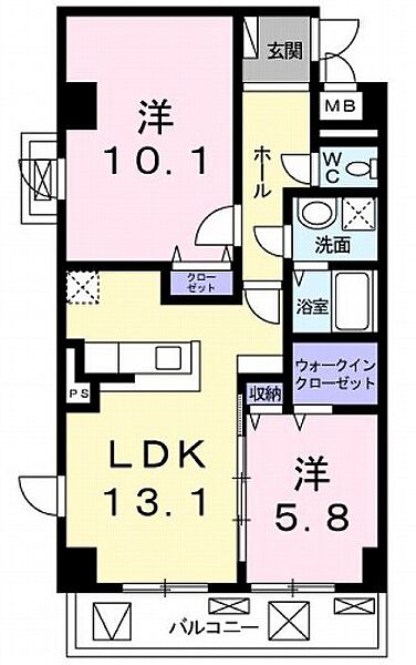 兵庫県芦屋市新浜町(賃貸マンション2LDK・2階・66.88㎡)の写真 その2