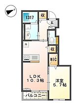 兵庫県姫路市大津区平松（賃貸アパート1LDK・1階・43.20㎡） その2