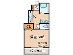 グランパレスCoCo 1Kの間取図画像