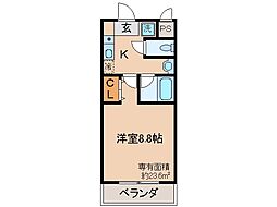 カサコモーダ東野 1Kの間取図画像