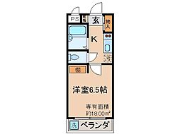 ネオレジデンス 1Kの間取図画像