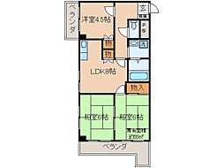 エクセレント墨染 3LDKの間取図画像