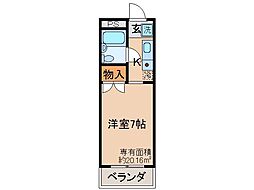 ハイツ池本 1Kの間取図画像