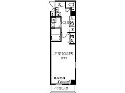 クレール紫明 1Kの間取図画像