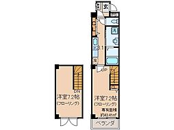 ドムスタレイア石田大受 2Kの間取図画像