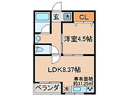 ベンリーナ・ココ 1LDKの間取図画像