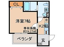 Roadmade 1Kの間取図画像