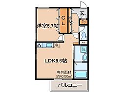 京阪宇治線 六地蔵駅 徒歩4分の賃貸アパート 2階1LDKの間取り