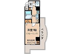 サムパティーク山科 1Kの間取図画像