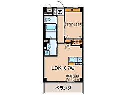 パラシオレイ 1LDKの間取図画像