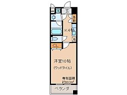 プラネシア星の子山科三条 1Kの間取図画像